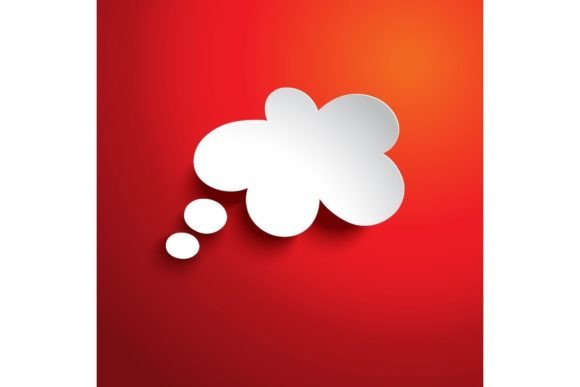 Cloud Speech Bubble: A Bold Red Background for Dynamic Projects
