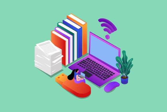 Flat Illustration Online Homework: A Design Asset for Modern Education