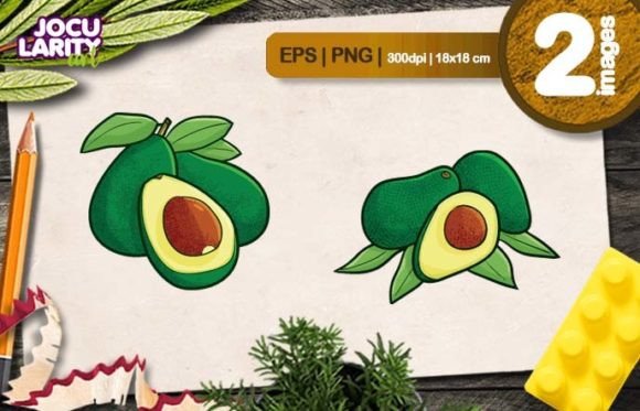 Fresh Three Avocados Cartoon Vector: A Playful Design Asset