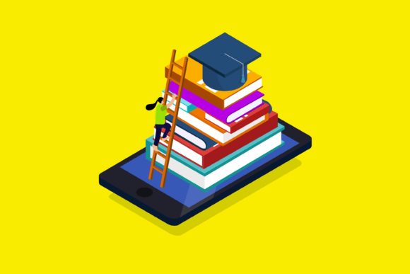 Visualizing Achievement: The Flat Illustration Reaching Dream Style